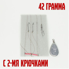 Оснастка на воблу 42 грамма 2 крючка